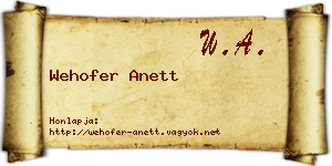 Wehofer Anett névjegykártya