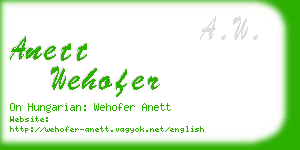 anett wehofer business card